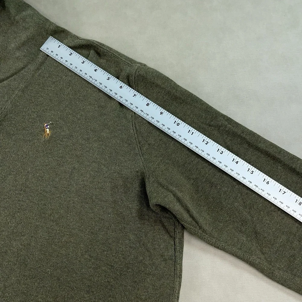 Polo Ralph Lauren Sweater Mens XL Green Long Sleeve Pony Shawl Collar Estate Rib